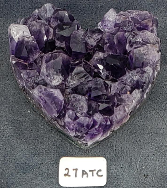 Medium Amethyst Cluster Hearts - CRYSTAL LIGHT ELEMENTS 