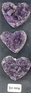 Small Amethyst Heart Clusters Triplets - CRYSTAL LIGHT ELEMENTS 